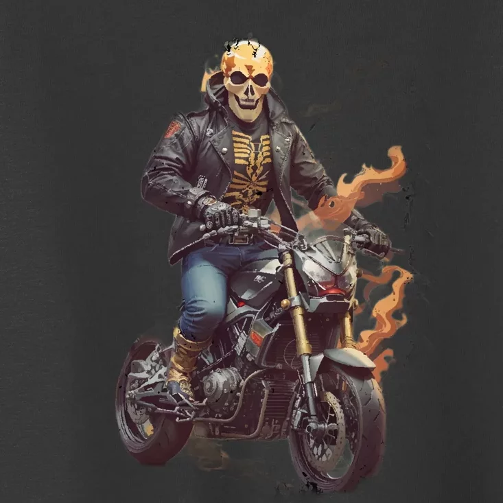 Trendy Skeleton Riding A Motorbike Toddler T-Shirt