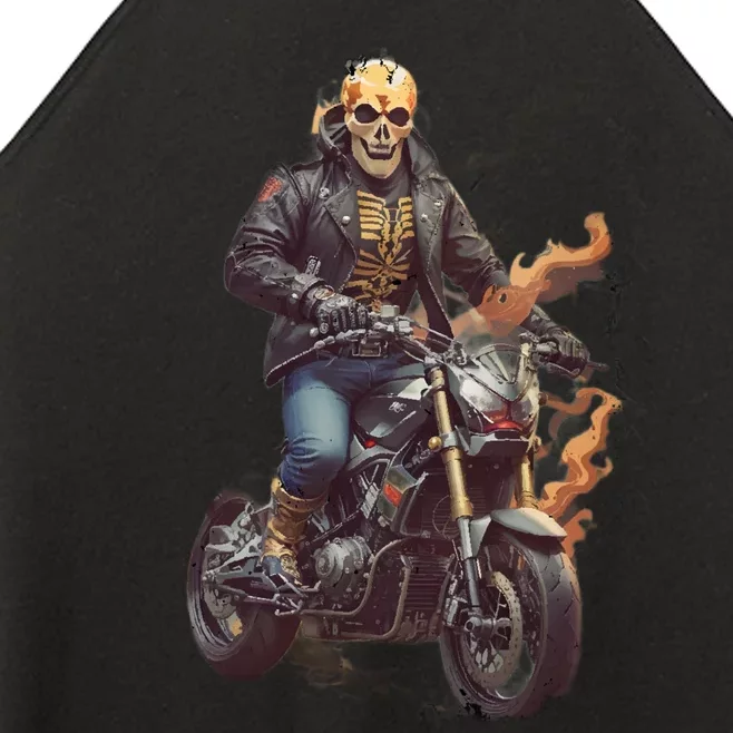 Trendy Skeleton Riding A Motorbike Women’s Perfect Tri Rocker Tank