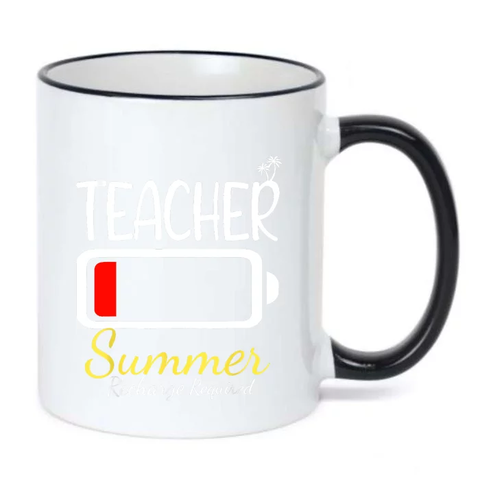 Teacher Summer Recharge Required Last Day Of School Black Color Changing Mug