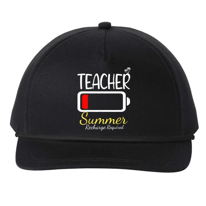 Teacher Summer Recharge Required Last Day Of School Snapback Five-Panel Rope Hat