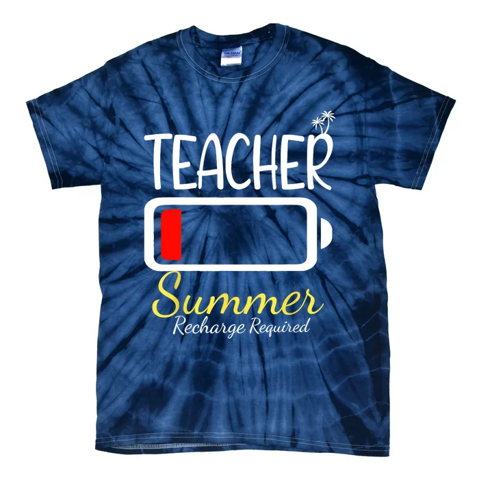 Teacher Summer Recharge Required Last Day Of School Tie-Dye T-Shirt