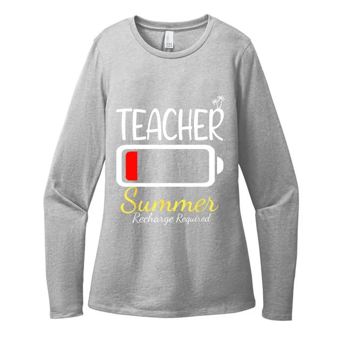 Teacher Summer Recharge Required Last Day Of School Womens CVC Long Sleeve Shirt