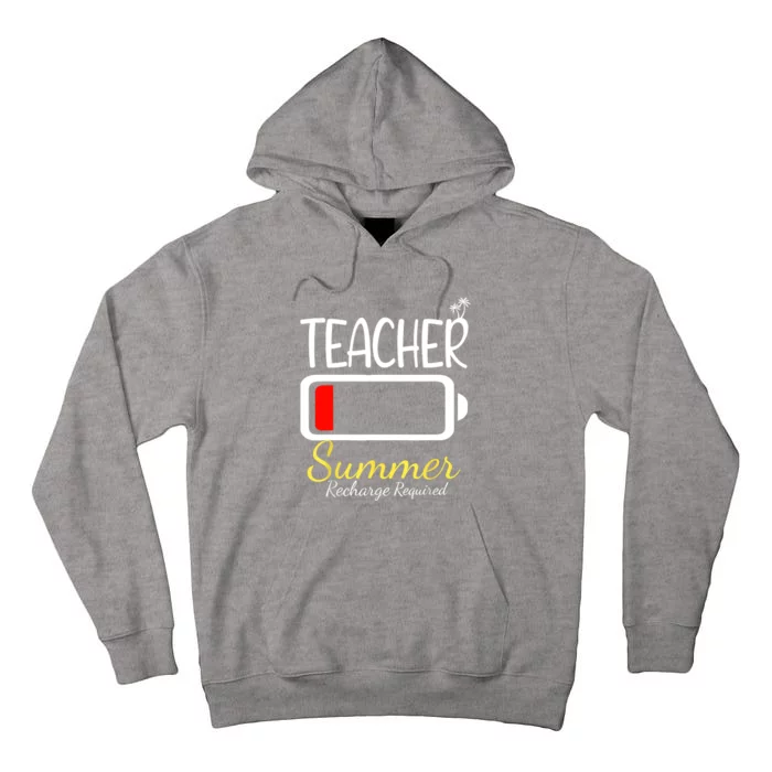 Teacher Summer Recharge Required Last Day Of School Tall Hoodie