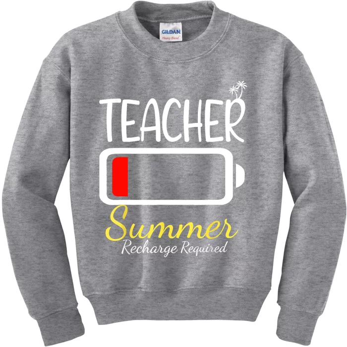 Teacher Summer Recharge Required Last Day Of School Kids Sweatshirt