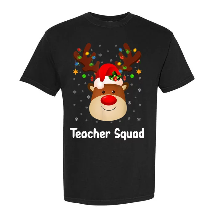 Teacher Squad Reindeer Garment-Dyed Heavyweight T-Shirt