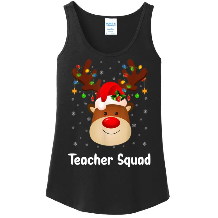 Teacher Squad Reindeer Ladies Essential Tank