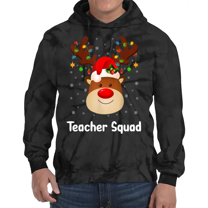 Teacher Squad Reindeer Tie Dye Hoodie