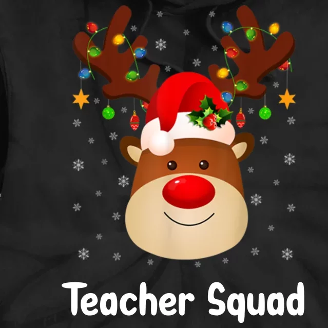 Teacher Squad Reindeer Tie Dye Hoodie