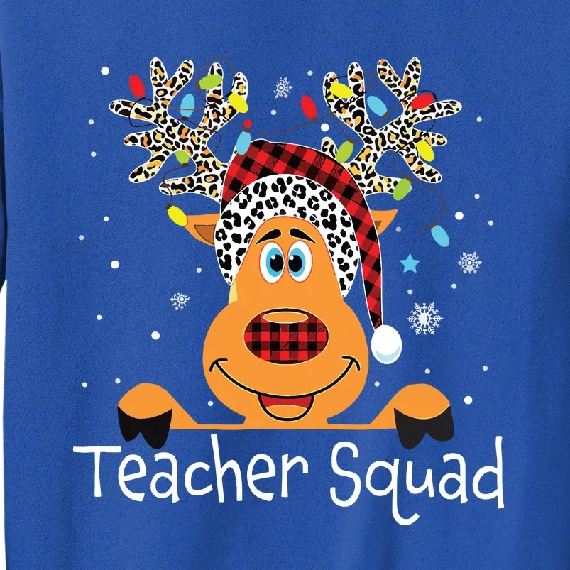 Teacher Squad Reindeer Funny Teacher Christmas Xmas Tall Sweatshirt