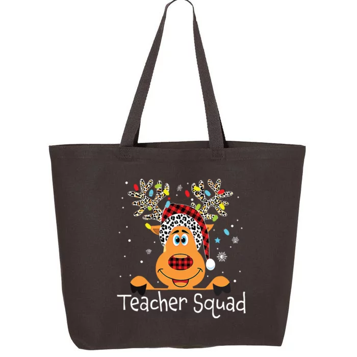 Teacher Squad Reindeer Funny Teacher Christmas Xmas 25L Jumbo Tote