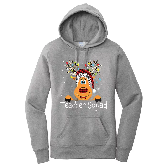 Teacher Squad Reindeer Funny Teacher Christmas Xmas Women's Pullover Hoodie