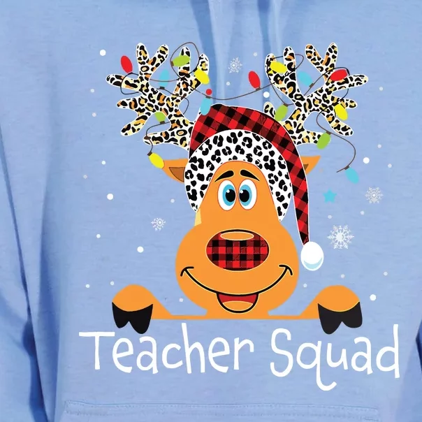 Teacher Squad Reindeer Funny Teacher Christmas Xmas Unisex Surf Hoodie