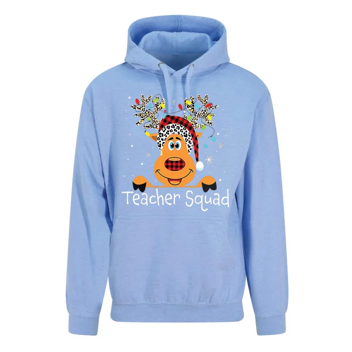 Teacher Squad Reindeer Funny Teacher Christmas Xmas Unisex Surf Hoodie