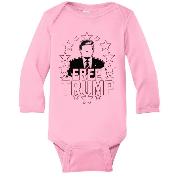 Trump Support Republican Gift I Stand With Trump Baby Long Sleeve Bodysuit