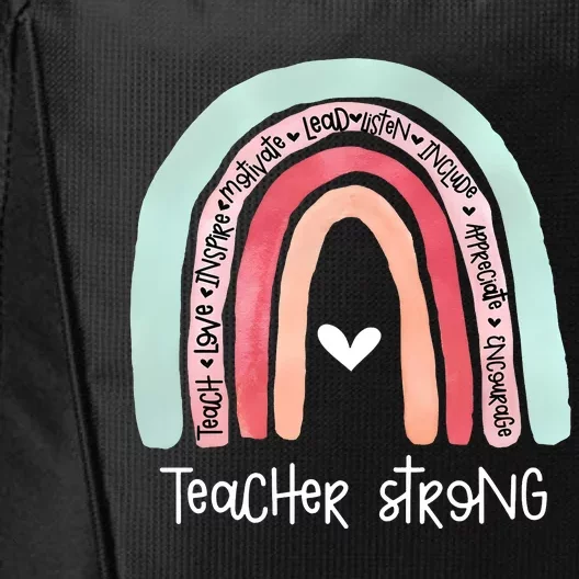 Teacher Strong Rainbow Teacher Life City Backpack