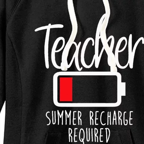 Teacher Summer Recharge Required Last Day School Women Funny Women's Fleece Hoodie