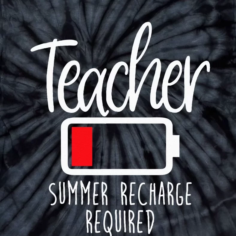 Teacher Summer Recharge Required Last Day School Women Funny Tie-Dye T-Shirt