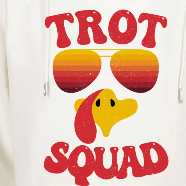 Trot Squad Running Turkey Sunglasses Thanksgiving Costume Great Gift Womens Funnel Neck Pullover Hood