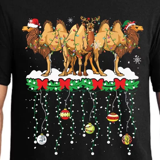 Three Santa Reindeer Elf Camels Christmas Farmer Family Pajama Set