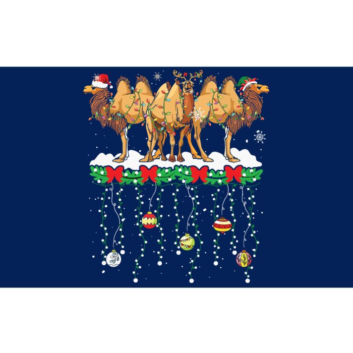 Three Santa Reindeer Elf Camels Christmas Farmer Family Bumper Sticker