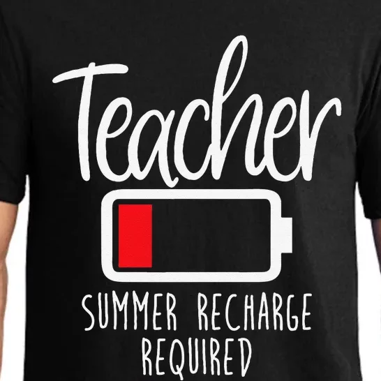 Teacher Summer Recharge Required Last Day School Women Funny Pajama Set