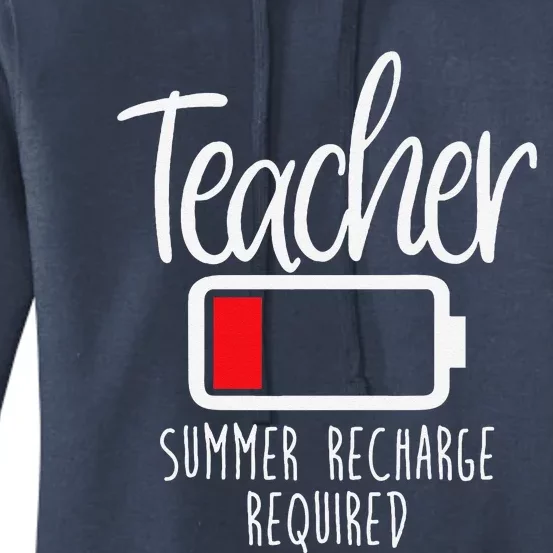 Teacher Summer Recharge Required Last Day School Women Funny Women's Pullover Hoodie