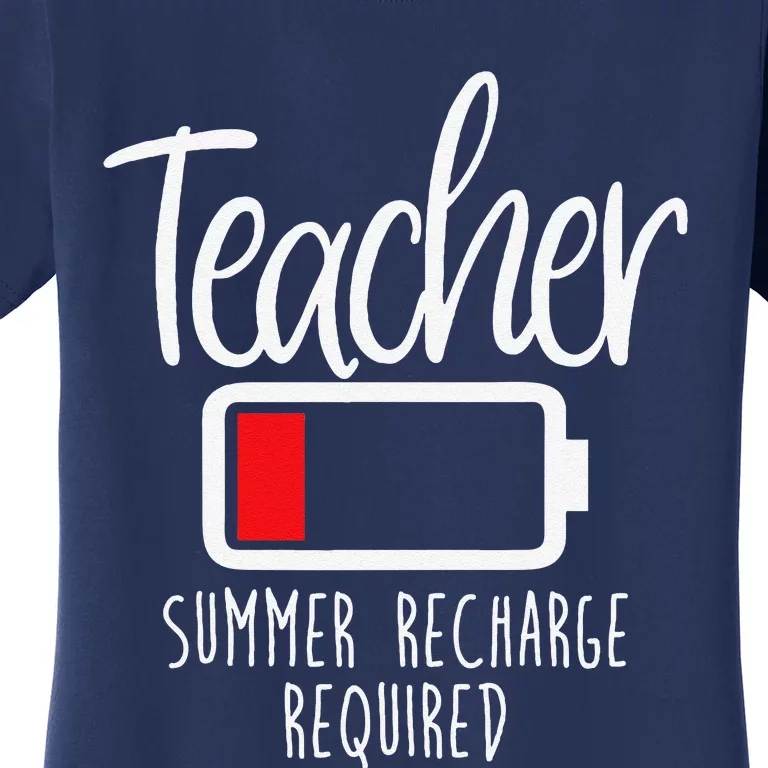 Teacher Summer Recharge Required Last Day School Women Funny Women's T-Shirt