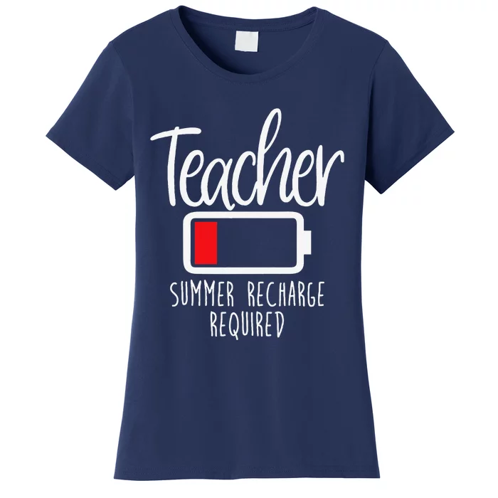 Teacher Summer Recharge Required Last Day School Women Funny Women's T-Shirt