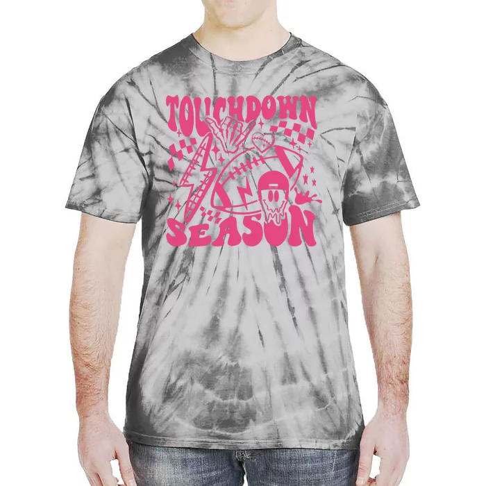 Touchdown Season Retro Football Funny Football Fan Png Game Day Tie-Dye T-Shirt