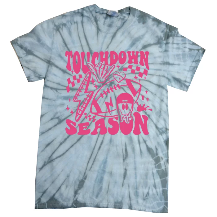 Touchdown Season Retro Football Funny Football Fan Png Game Day Tie-Dye T-Shirt