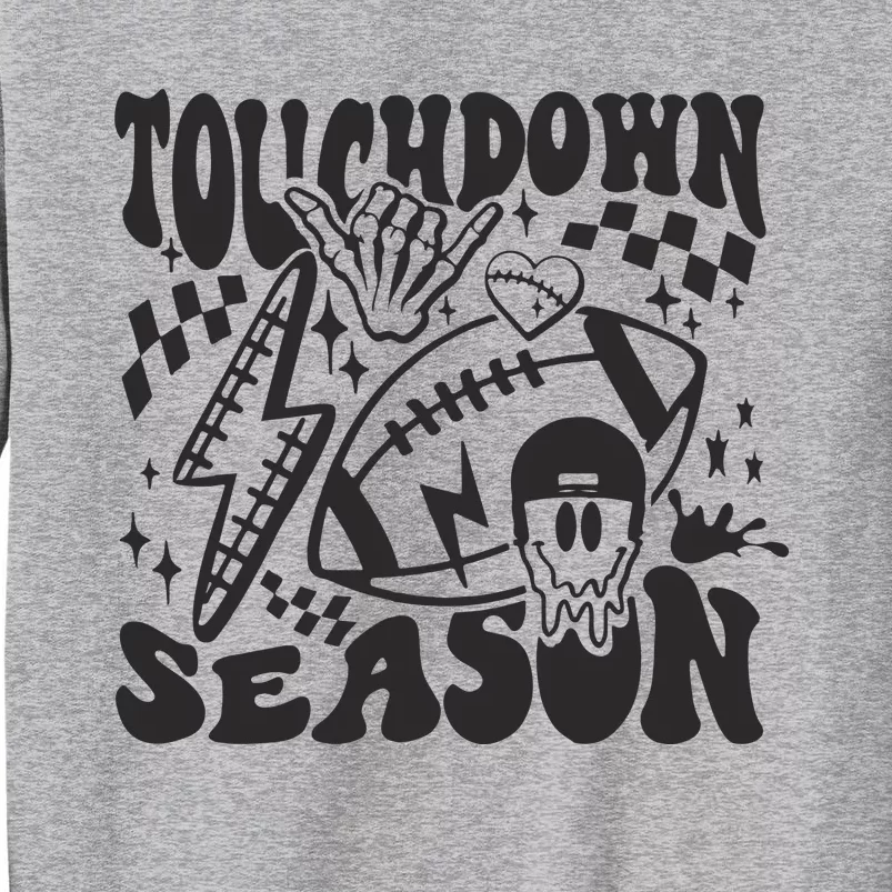 Touchdown Season Retro Football Funny Football Fan Game Day Tall Sweatshirt