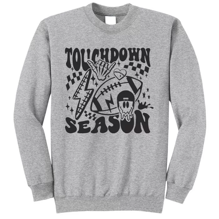 Touchdown Season Retro Football Funny Football Fan Game Day Tall Sweatshirt