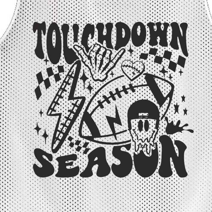 Touchdown Season Retro Football Funny Football Fan Game Day Mesh Reversible Basketball Jersey Tank