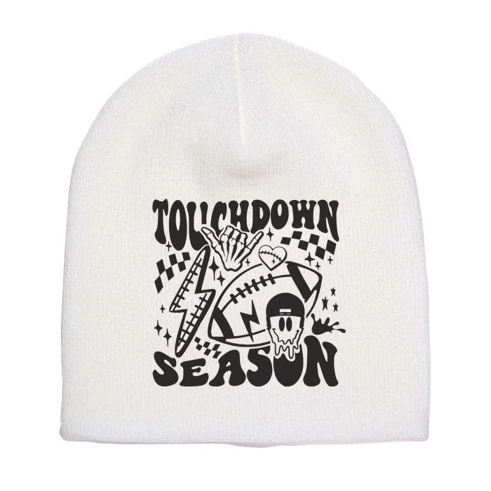 Touchdown Season Retro Football Funny Football Fan Game Day Short Acrylic Beanie