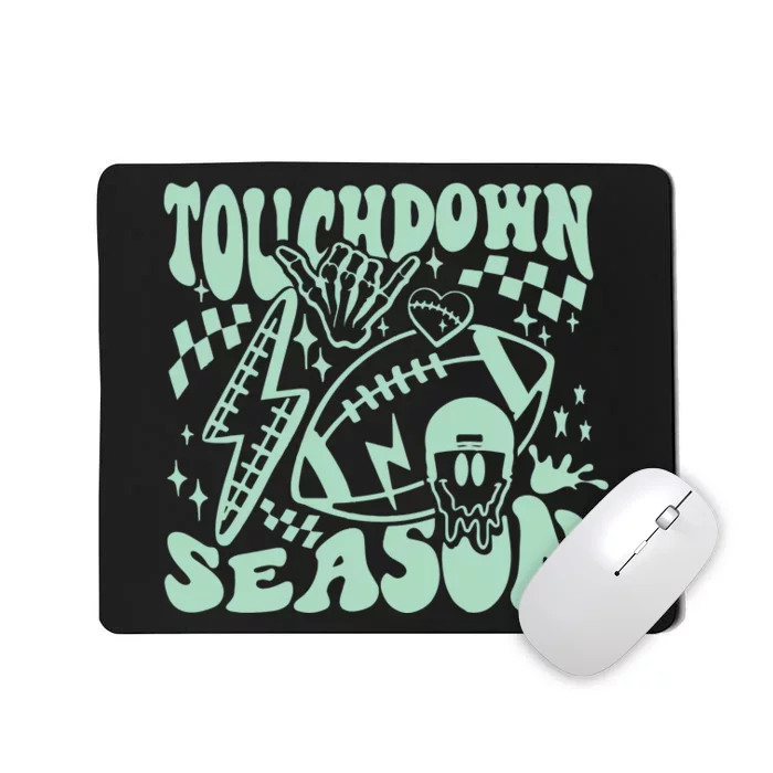 Touchdown Season Retro Football Funny Football Fan Game Day Mousepad