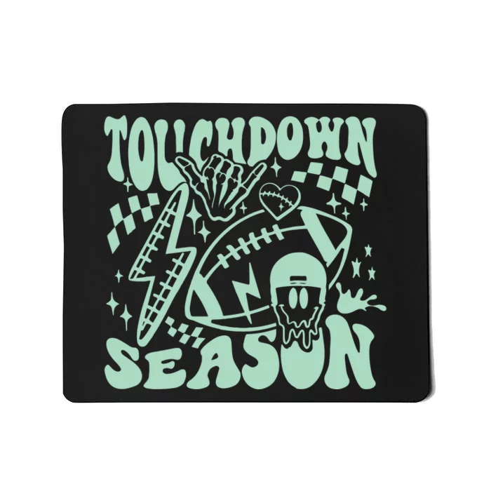 Touchdown Season Retro Football Funny Football Fan Game Day Mousepad