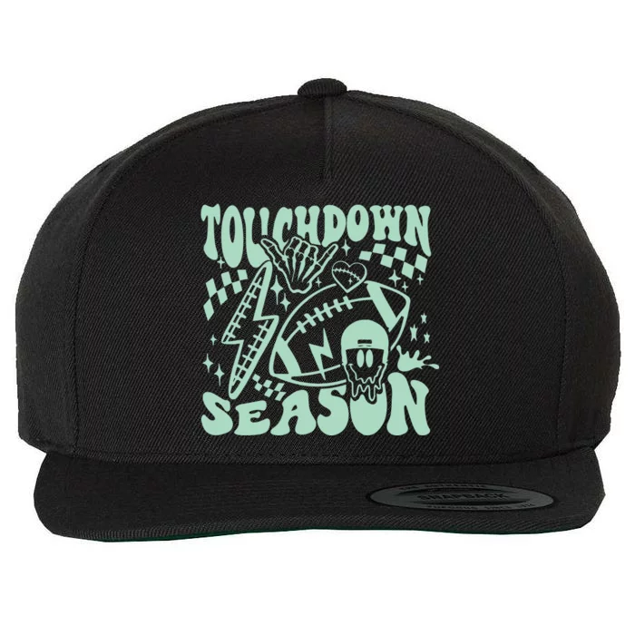 Touchdown Season Retro Football Funny Football Fan Game Day Wool Snapback Cap