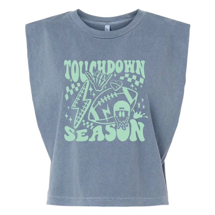 Touchdown Season Retro Football Funny Football Fan Game Day Garment-Dyed Women's Muscle Tee