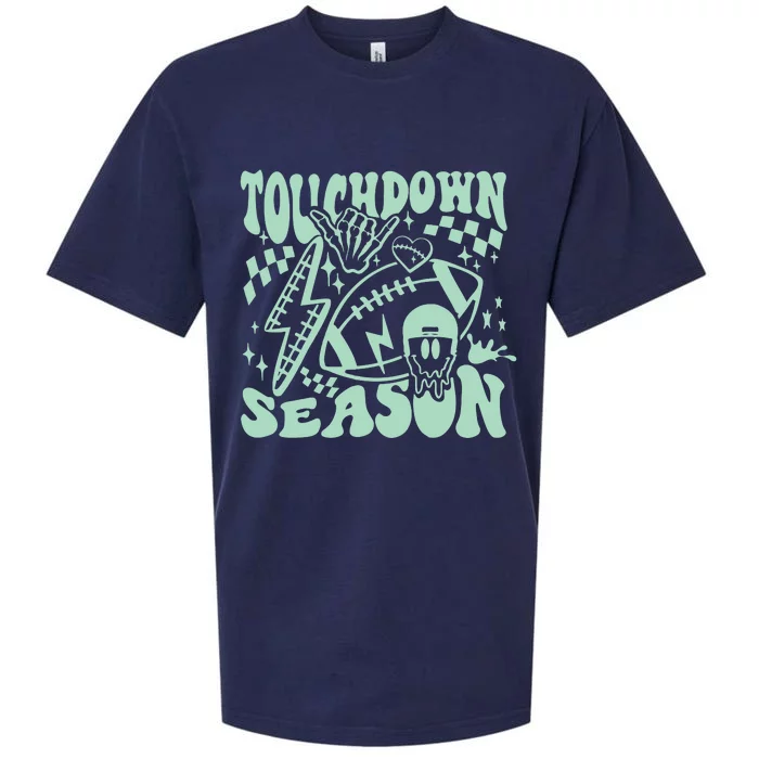 Touchdown Season Retro Football Funny Football Fan Game Day Sueded Cloud Jersey T-Shirt