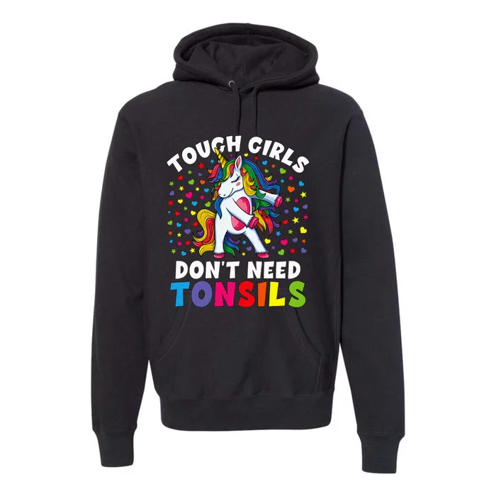 Tonsil Surgery Recovery Gift Unicorn Tonsil Removal Premium Hoodie