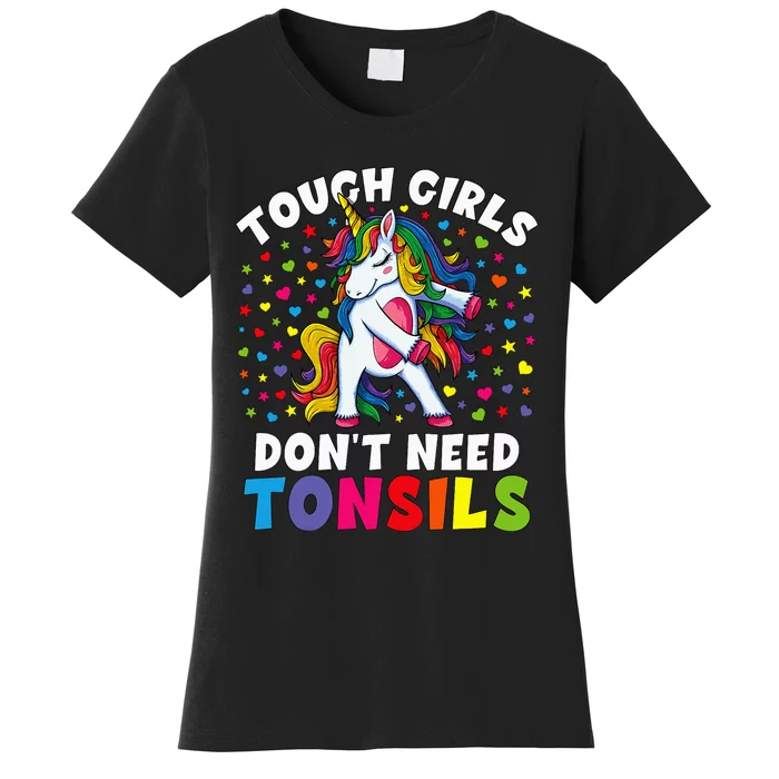 Tonsil Surgery Recovery Gift Unicorn Tonsil Removal Women's T-Shirt