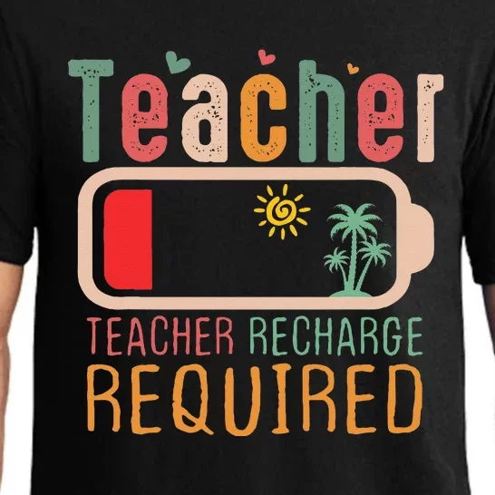 Teacher Summer Recharge Required Outfit Teacher Energy Funny Pajama Set