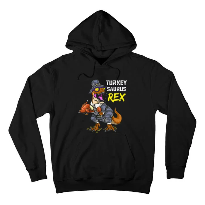 Turkey Saurus Rex Funny Dinosaur T Rex Thanksgiving Kids Tall Hoodie