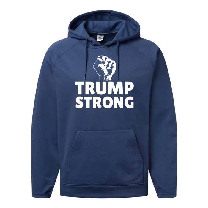 Trump Strong Rally Shooting Survivor Gun Shot Performance Fleece Hoodie