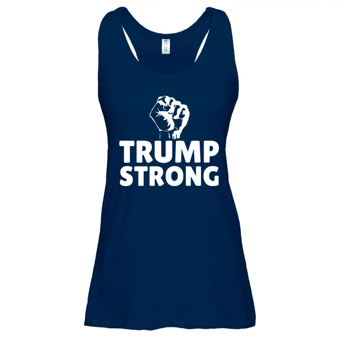 Trump Strong Rally Shooting Survivor Gun Shot Ladies Essential Flowy Tank