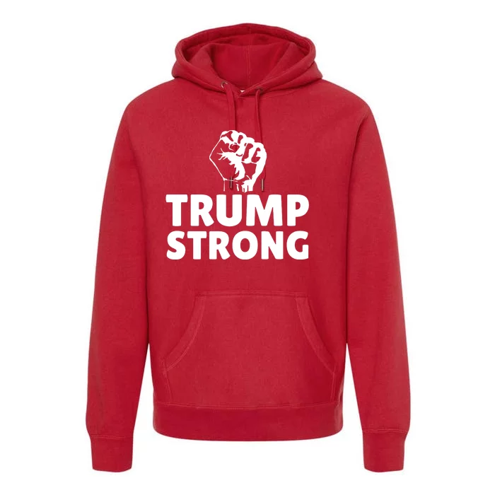 Trump Strong Rally Shooting Survivor Gun Shot Premium Hoodie