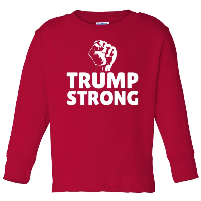 Trump Strong Rally Shooting Survivor Gun Shot Toddler Long Sleeve Shirt