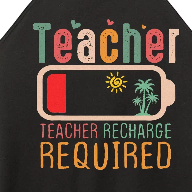 Teacher Summer Recharge Required Outfit Teacher Energy Funny Women’s Perfect Tri Rocker Tank