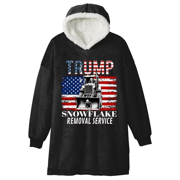 Trump Snowflake Removal Service Funny Donald Trump 2024 Hooded Wearable Blanket