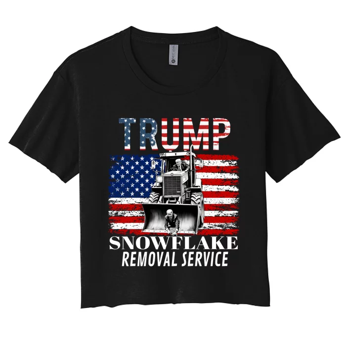 Trump Snowflake Removal Service Funny Donald Trump 2024 Women's Crop Top Tee